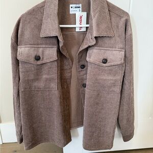 Brown Corduroy Button-Up Jacket